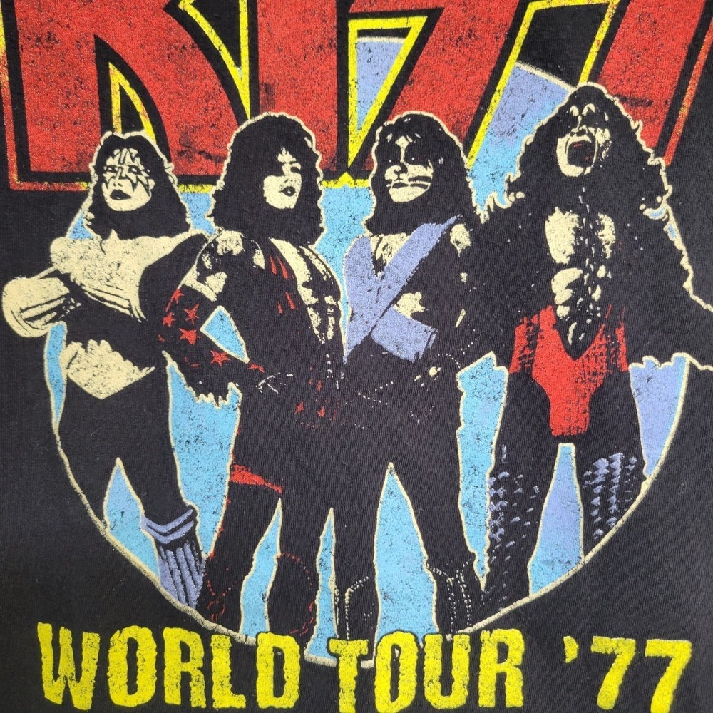 KISS World Tour 2022 '77 Graphic T-Shirt Band Tee Rock Concert 3X 3XL Black - Picture 4 of 7